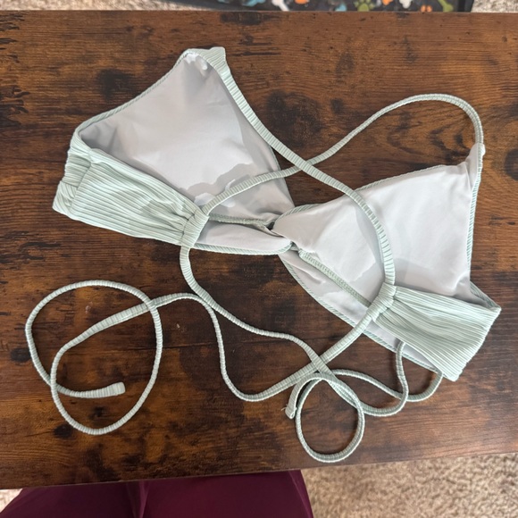Light Green Ribbed Bikini Top - Picture 2 of 2